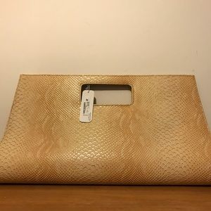 Gold and Nude Charming Charlie’s large clutch